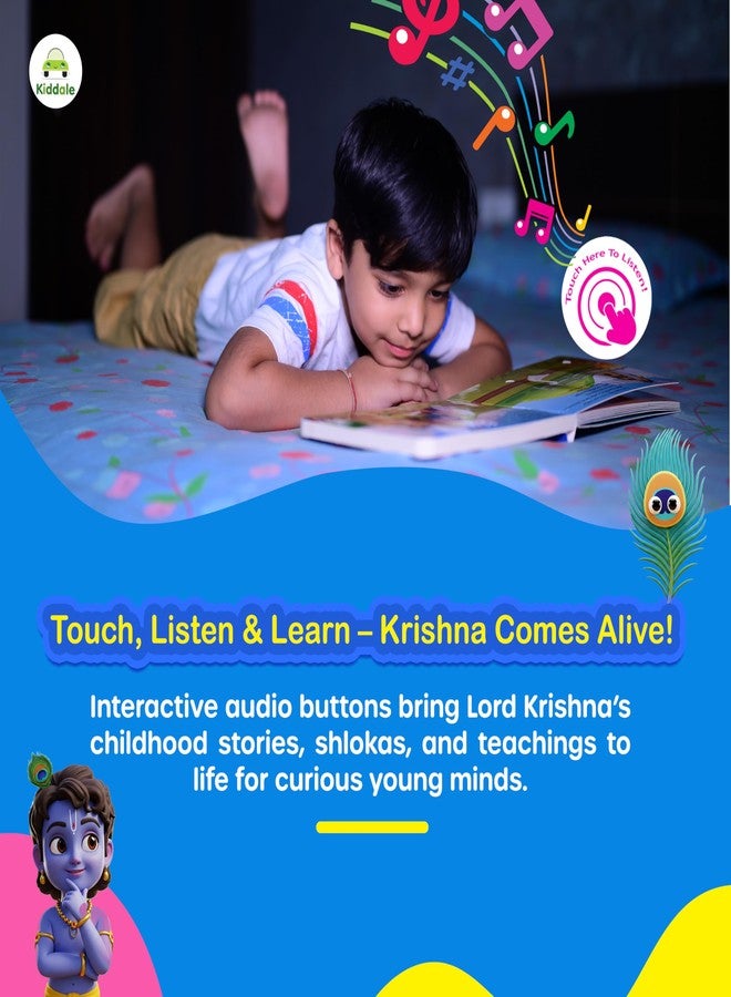 Kiddale’s Krishna Musical Storyteller Sound Book for Kids| English & Hindi Audio Story Book| Introduce Lord Krishna & Indian Culture | Ideal Gift for Children 2-7 Years - Image 4